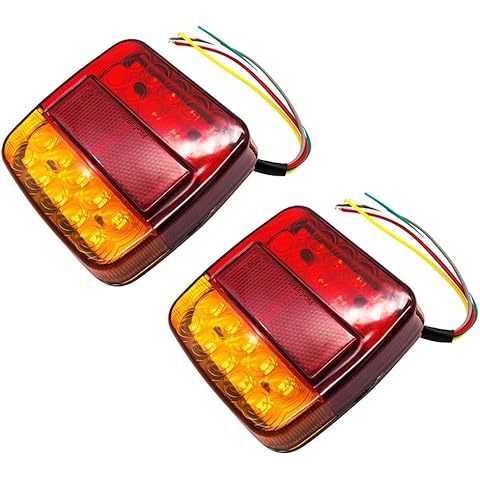 2Pcs LED Rear Truck Taillights, SUNASQ 12V Waterproof Tail Rear Light Turn Signal Brake Stop Lamp Number Plate Light Trailers, Trucks, Utes, Boat, Vans, Caravans, etc Cover