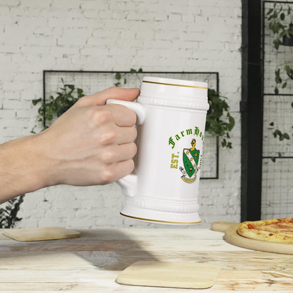 Greekgear Farmhouse Collectors Crest & Year Ceramic Stein Tankard