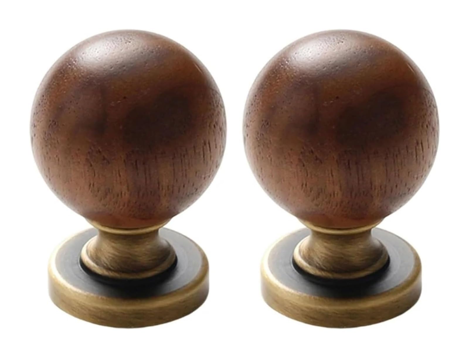 Opeximatun 2 Wooden Brass Round Knobs for Drawers Cabinets(Color 3)