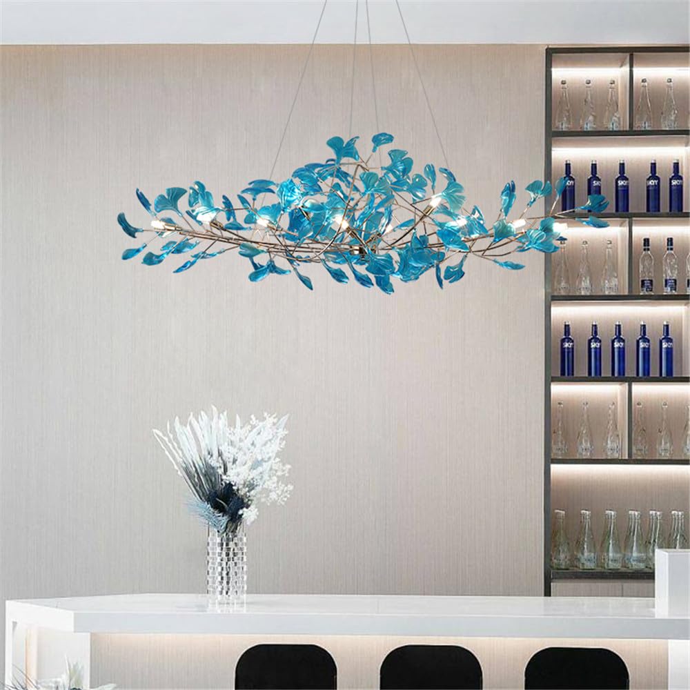 CSXSXAUO Contemporary Ceramic Living Room Chandelier LED Fashion Art Restaurant Bedroom Study Villa Hotel Cafe Bar Counter Pendent Lamp (E A L80CM)