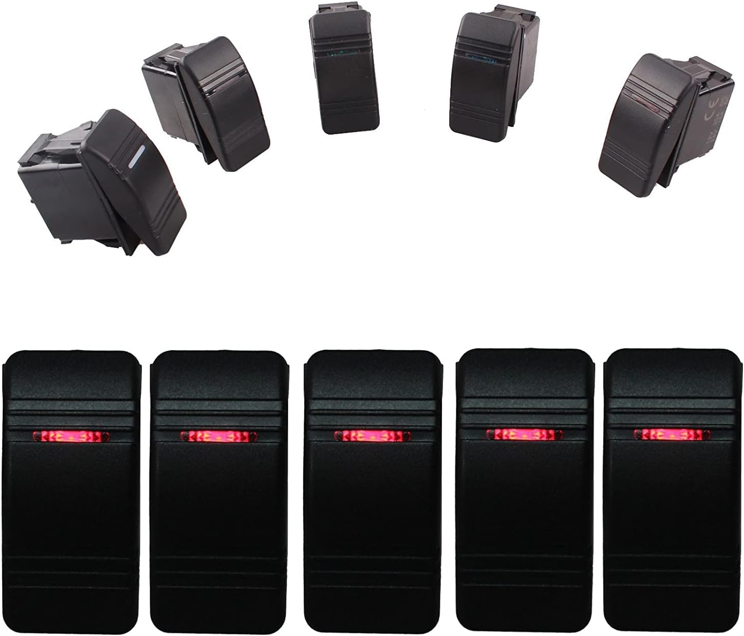 Car-ling Rocker Switch with LED Light 12V 24V SPST On-Off Waterproof for Car Boat Marine UTV