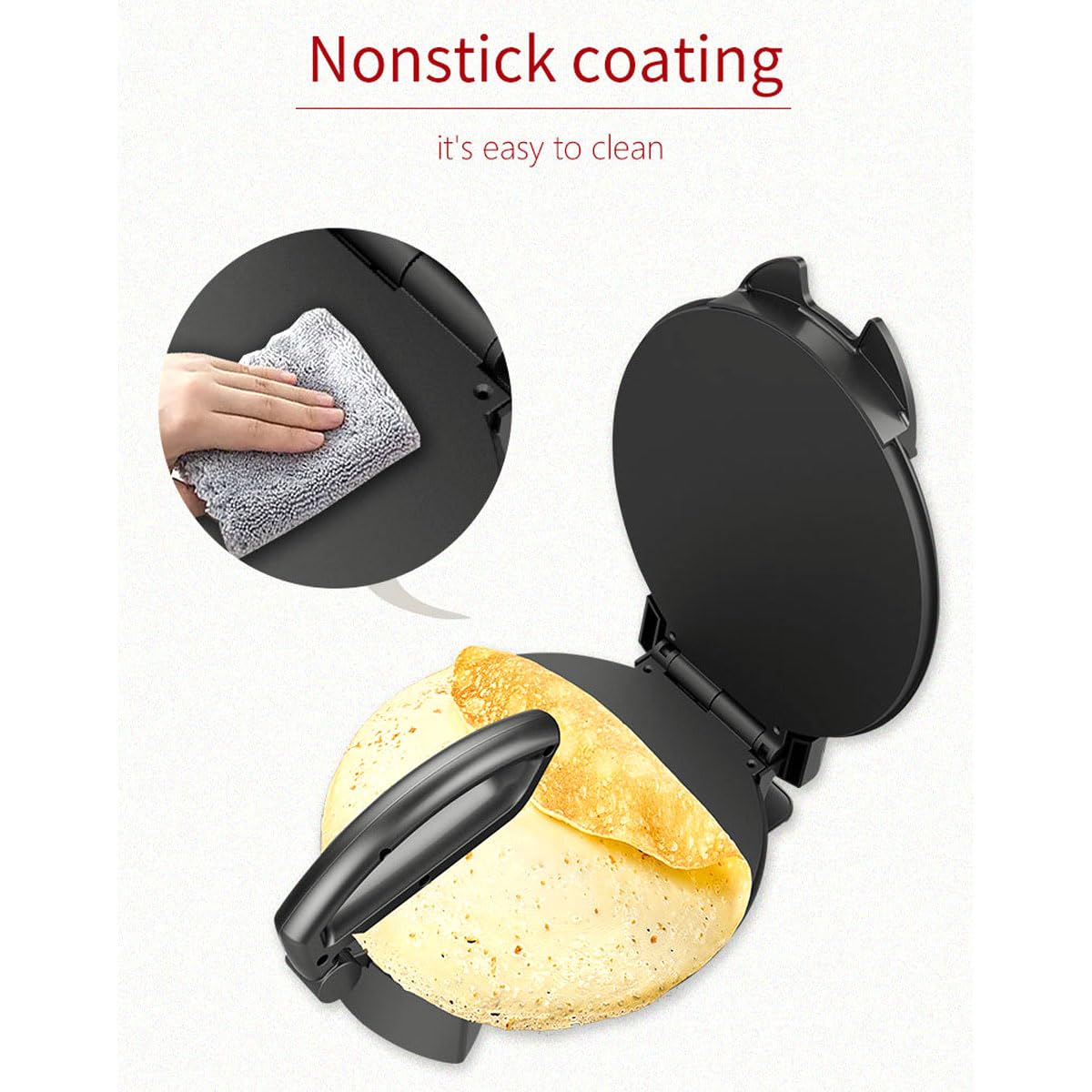Máquina Hacer Tortitas Holandesas - 9 Moldes Antiadherentes, 900W, Acero Inoxidable