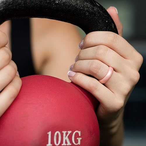 Miniatura 8 de ROQ Anillos de silicona para mujer transpirable Anillo de boda de silicona para mujer  Banda de goma de silicona de grado médico  Anillo de boda