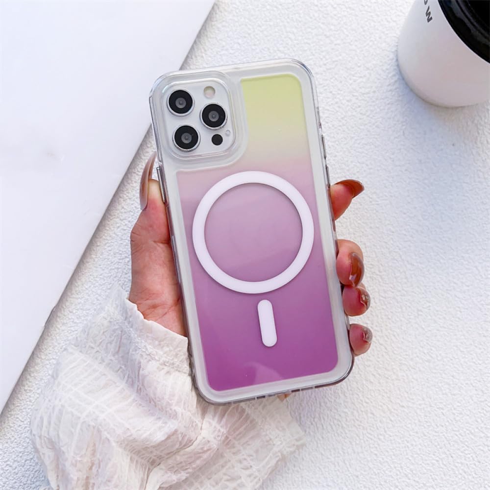 Étui de charge magnétique de luxe pour iPhone 14 finition dégradée pastel - 7