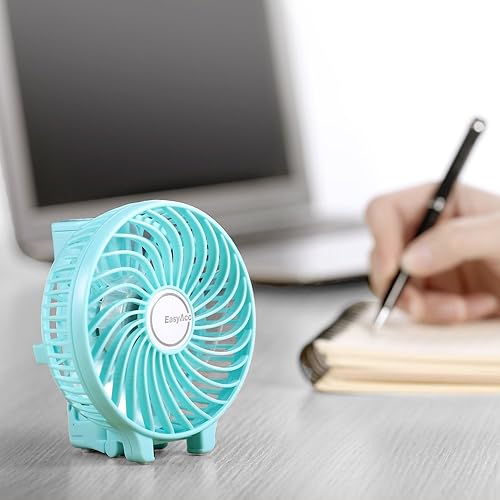 Miniatura 5 de Mini ventilador de mano EasyAcc USB, ventilador de escritorio pequeño personal portátil, ventilador de mesa con ventilador eléctrico plegable de