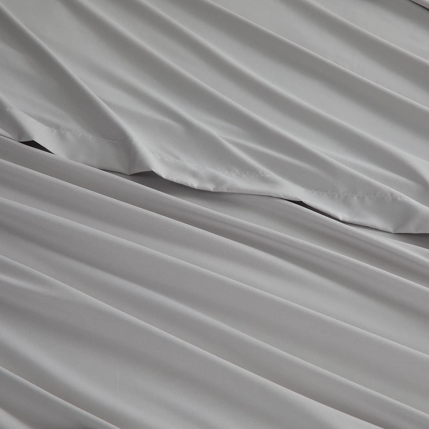 Nestl Twin Sheets Set - 3 Piece Twin Bed Sheets, Double Brushed Twin Sheet Set, Hotel Luxury Bed Sheets Twin Size, Extra Soft Light Grey Sheets, Twin Size Bed Set Light Grey Twin