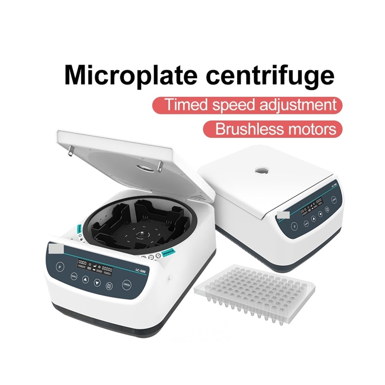 Centrifuga da laboratorio, Centrifuga for micropiastre da banco medica digitale a bassa velocità Piastre laboratorio a 96 pozzetti for PCR 500~2000 giri/min
