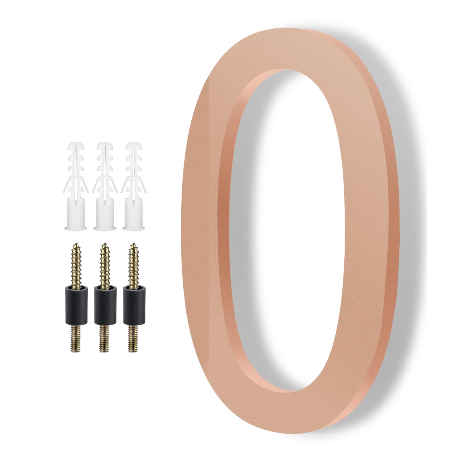 Modern House Numbers for Outside - DEWEL Floating Large 8 Inch Brass Address Numbers for House, Door, Farmhouse, Street - Both Floating & Flush Styles