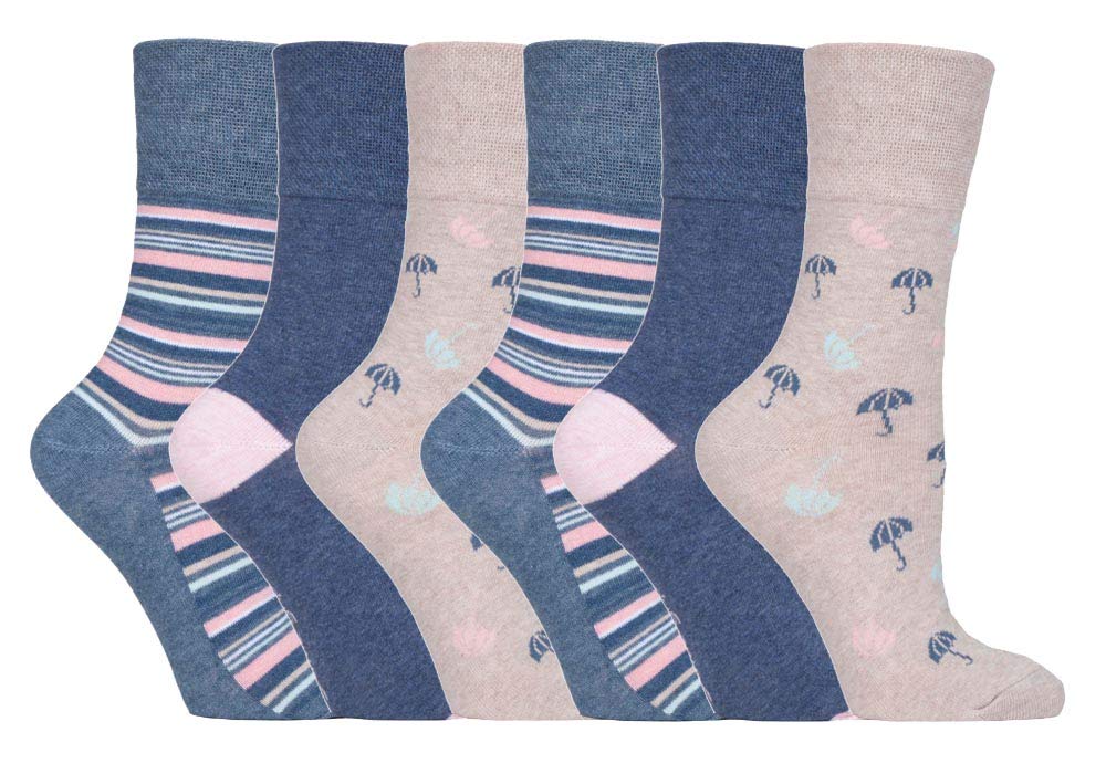 Sock Snob Women's Gg170 New: 6 Pairs Gentle Grip No Elastic Socks 4-8 Uk, 37-42 Eur (4-8 Uk, 37-42 Eur, )