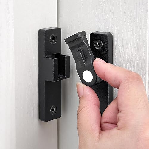 Miniatura 3 de Paquete de 2 pestillos abatibles de 90 grados, de aleación de zinc, para mayor seguridad y privacidad en puertas correderas de granero, armarios,