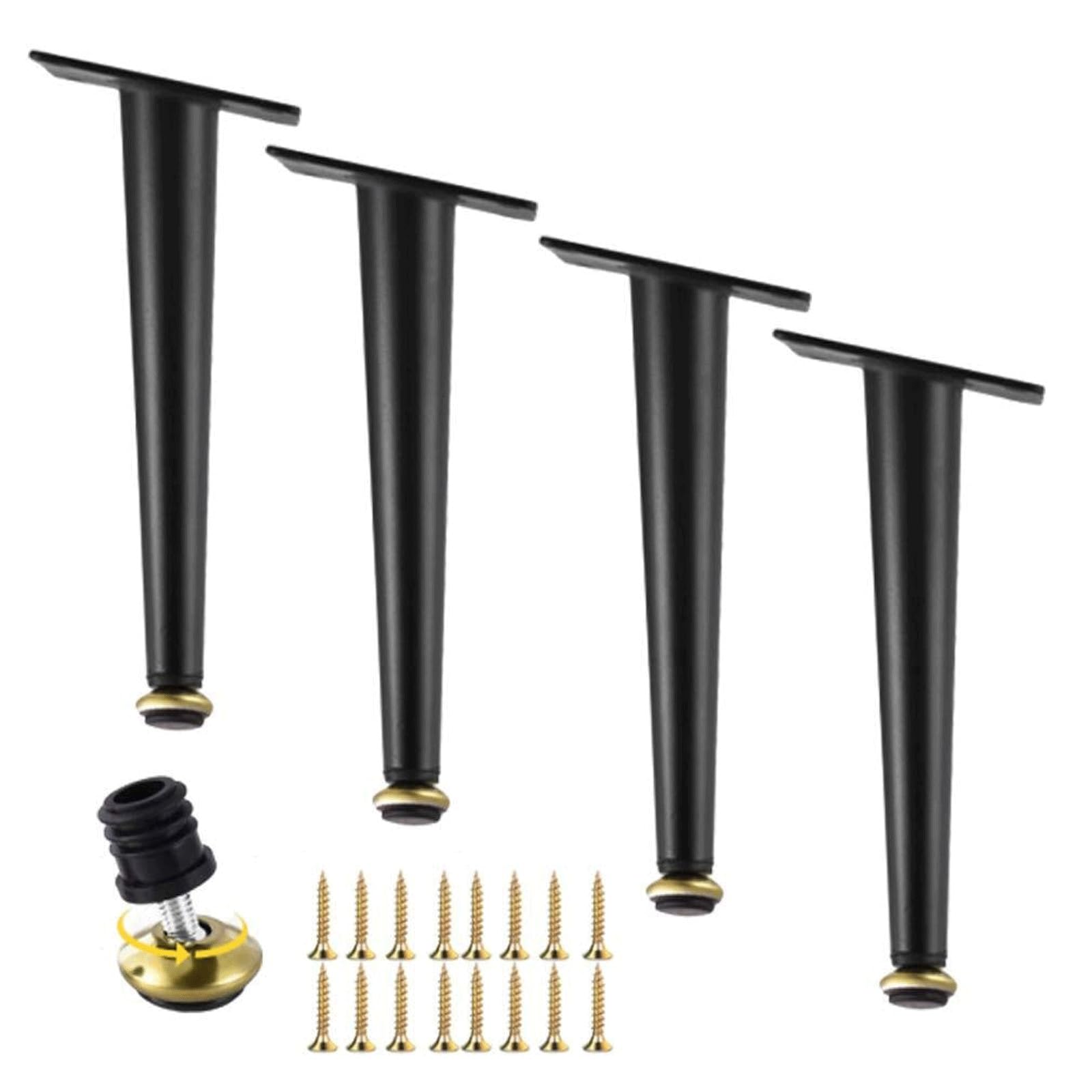 UYHBCNQD Desk Furniture Legs 4Pcs Replacement Legs Set Adjustable Coffee Support Legs Black Furniture Foot Metal Table Leg Extenders