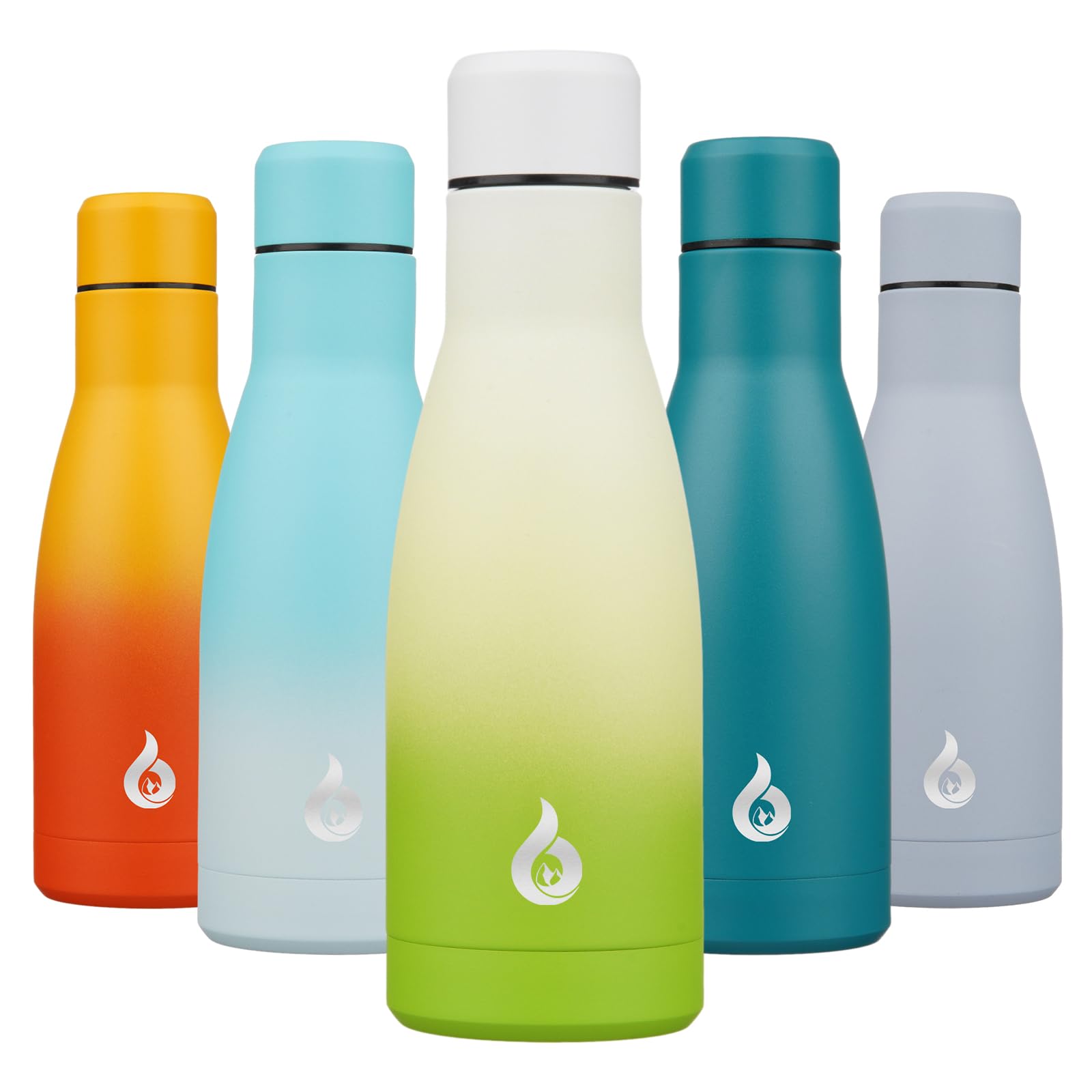 BJPKPK Insulated Water Bottle 12oz Small Stainless Steel Water Bottles Reusable Cup Metal Thermos Keep Cold and Hot,Elegant Green