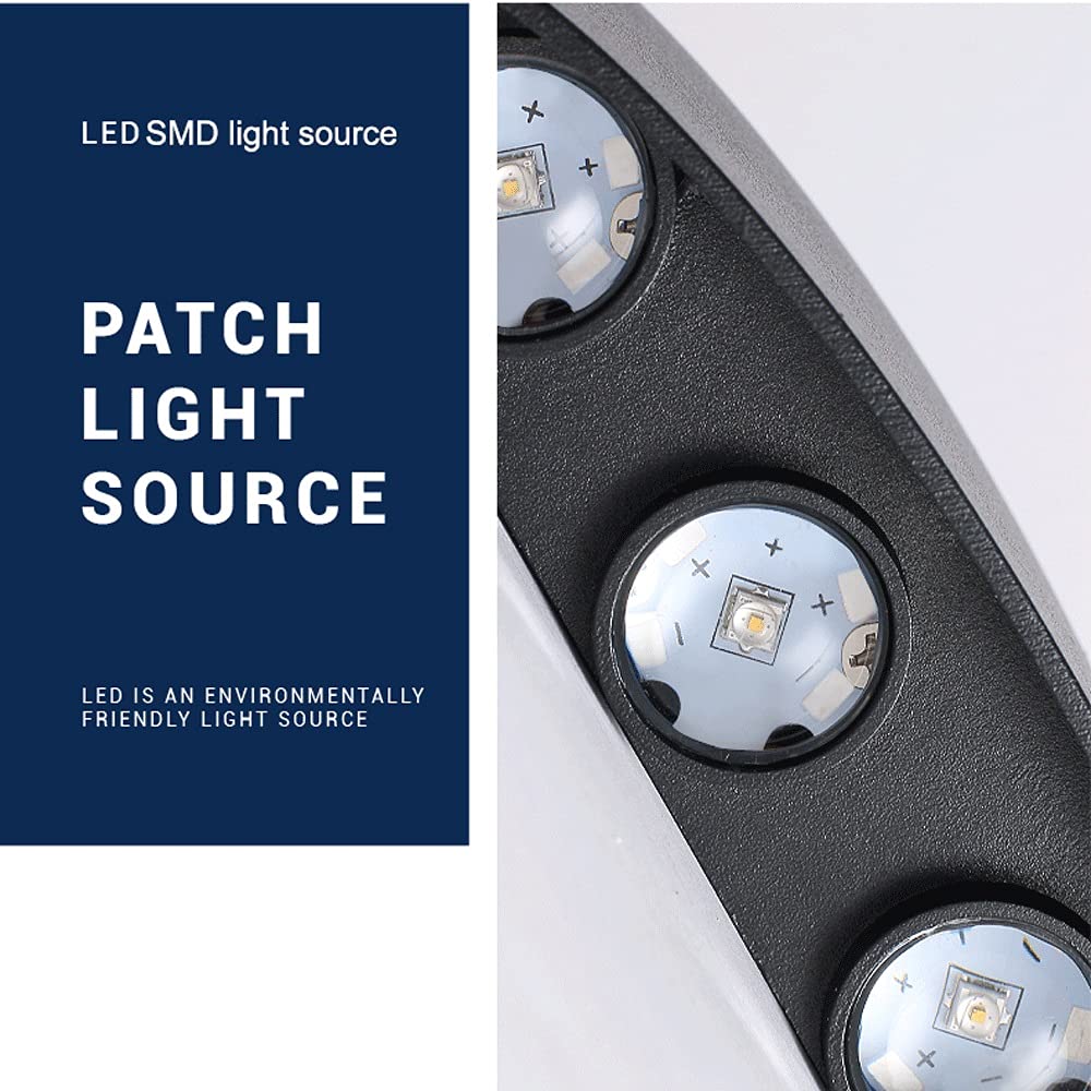 Lampa ścienna LED, zewnętrzna lampa ścienna LED 6 W, górne i dolne kinkiety oświetleniowe z odlewanego aluminium, ogród IP44 do korytarzy, pil