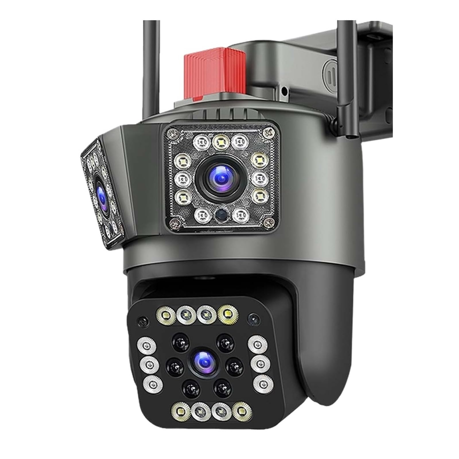 Caméra de sécurité, Caméra d'extérieur 6K 12mp, Zoom 8X, Trois objectifs, Suivi Automatique, Protection de sécurité, for Maison Intelligente(6K 12MP Add 32G)