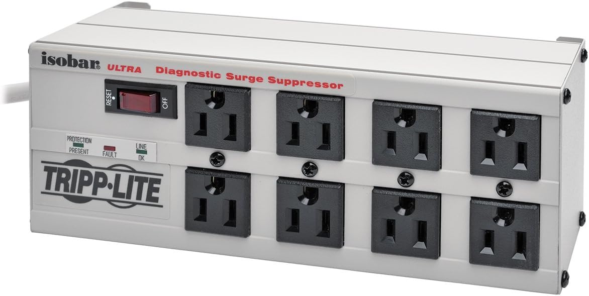TRIPP LITE 8-outlet isobar ultra 2350-joules 140v 25ft cord 5-15r surge supressor
