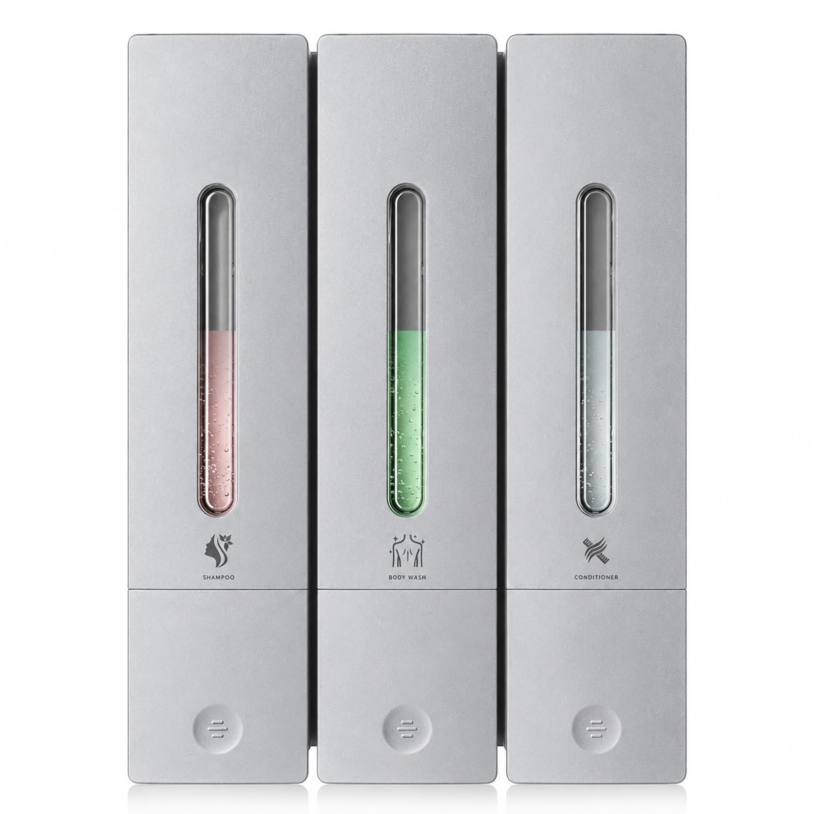 Photo 1 of Shampoo and Conditioner Dispenser - Wall-Mounted 3-Chamber Shower Soap Dispenser, No-Drill, 1200ML Capacity, for Bathroom & Hotel