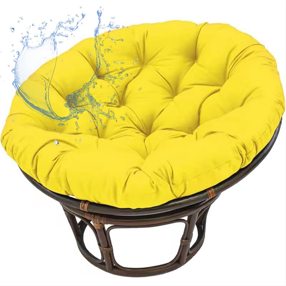 Aocase Large Round Egg Chair Cushion Only Replacement Waterproof Papasan Cushion Pad Thick Support for Egg Chair Hanging Basket Seat All-Weather Indoor Outdoor Garden Lounge Mat,NO04,40×40cm
