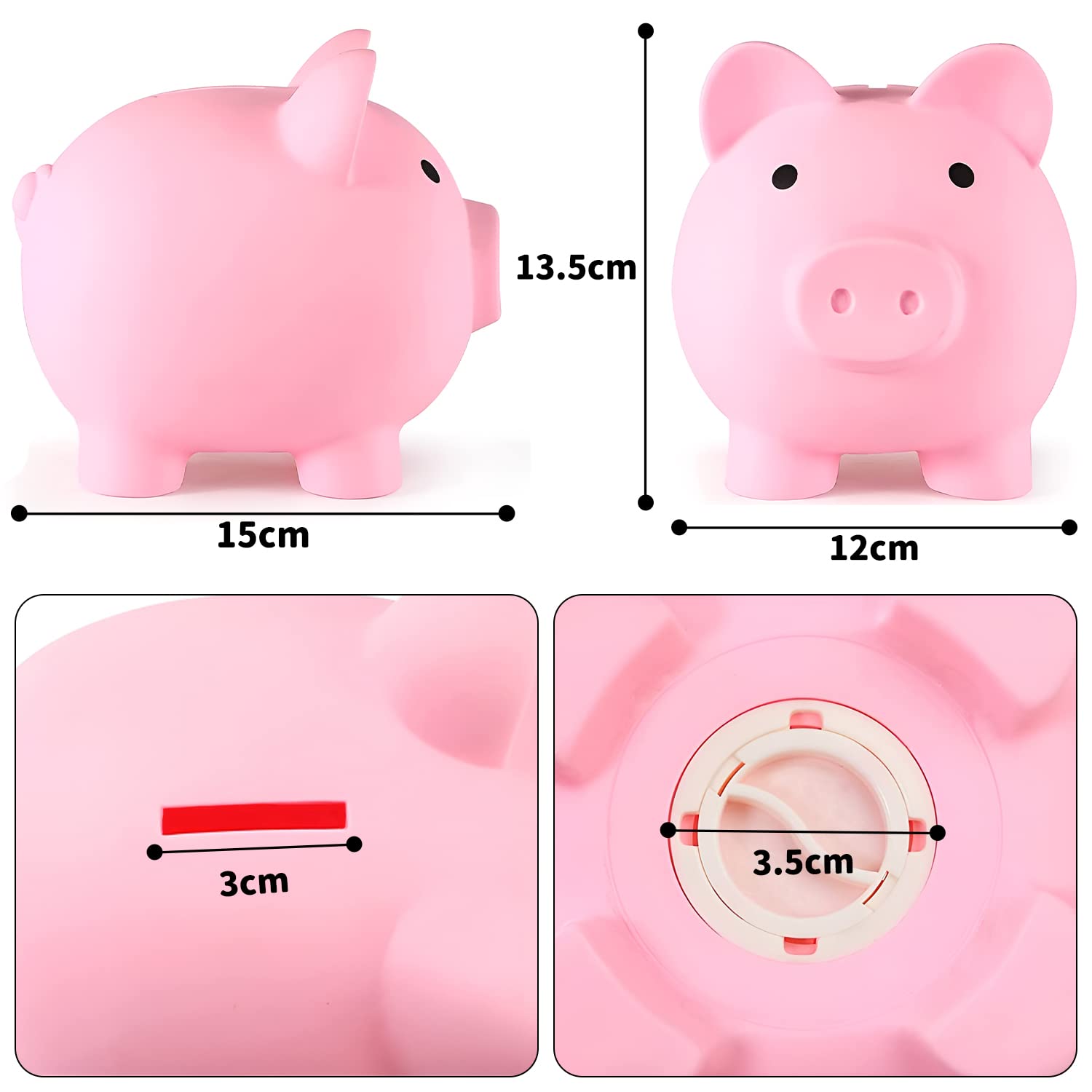 Amazon.co.jp: HUAZONTOM 貯金箱 かわいい 豚 大きい 500円玉貯金箱