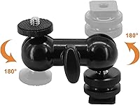 Vista 3 de Montura de zapata esférica de 1/4" Montura de zapata caliente Cabezal esférico doble Tornillo de trípode de 1/4" Multifunción para monitores LCD