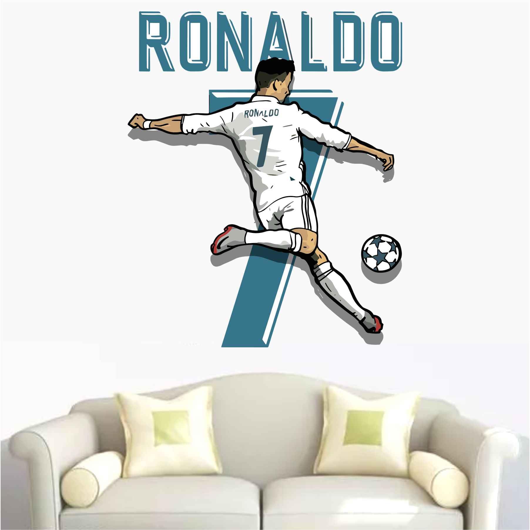 Wall Attraction CR7 Ronaldo Wall Sticker & Mural Sticker for Wall Size - 45x58cm NBD74 (B0CNPWNKWP) Amazon Price History, Amazon Price Tracker
