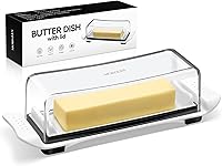 MORGLES Airtight Butter Dish with Lid, Butter Keeper for Countertop And Refrigerator, Dishwasher Safe