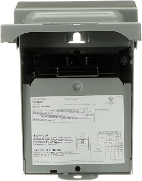 ABB TFN60RCP Weatherproof Non-Fused AC Disconnect Switch AC Disconnect 60A 240V 1 Phase N3R Horsepower Rated 10kAIC