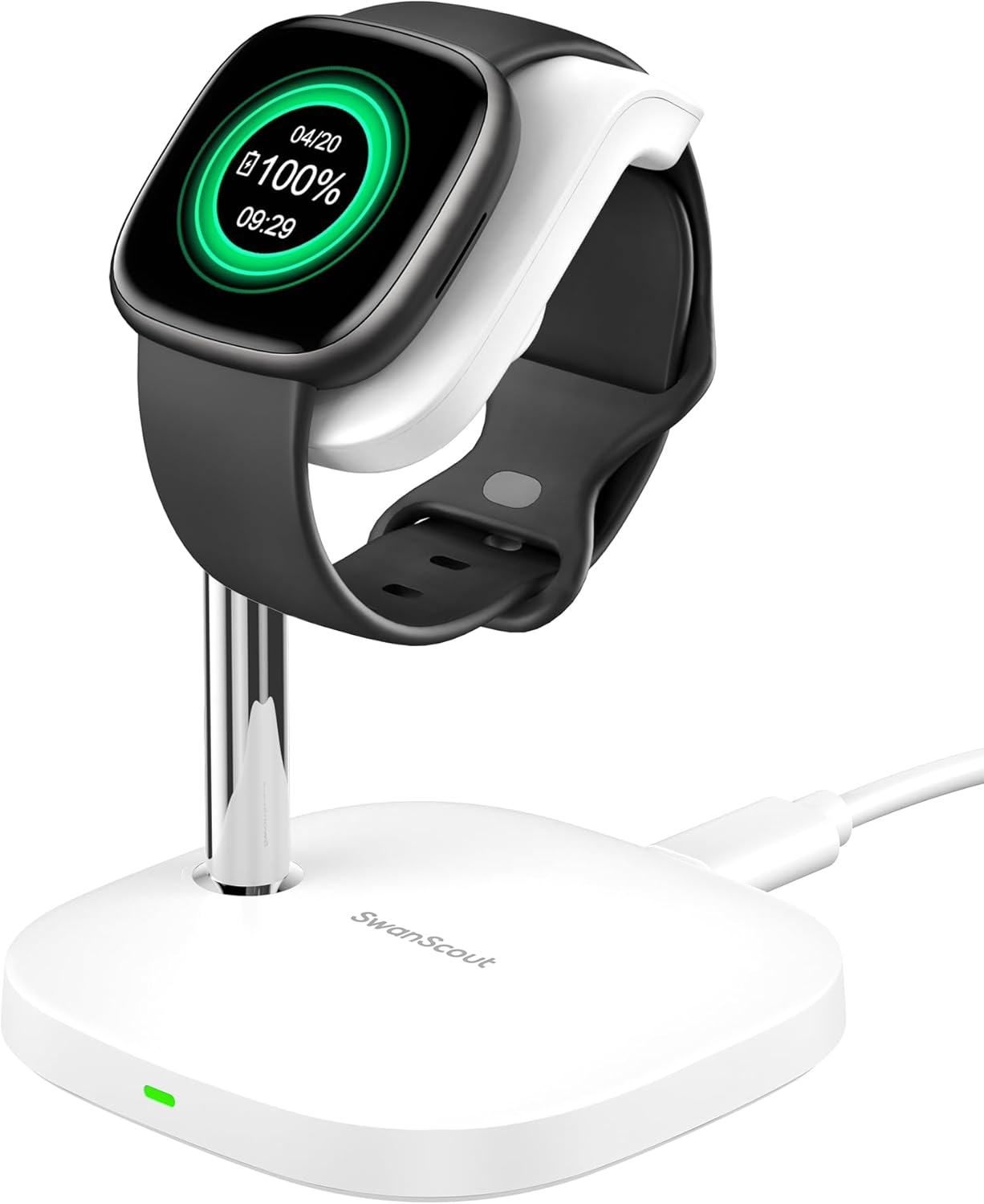 SwanScout Watch Charger Stand for Fitbit Versa 4/Fitbit Versa 3/Fitbit Sense 2/Fitbit Sense/Fitbit Ace LTE, SwanScout 505FB (Not for Other Watches)