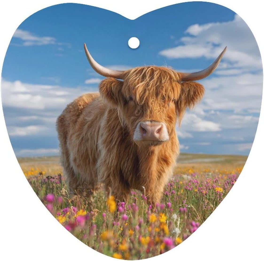 Highland Cow Flowers Farmhouse Car Air Freshener Cute Hanging Aromatherapy Tablets for Car Home Love form