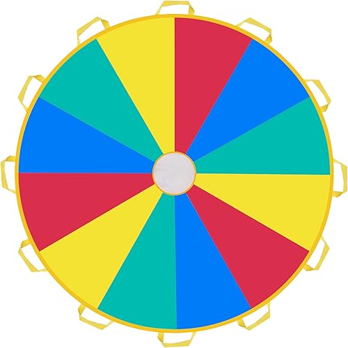 Miniatura 2 de Paracaídas con asas de 6 pies, 8 pies, 10 pies, 12 pies, 16 pies, 20 pies, juegos de paracaídas para juegos de equipo al aire libre, también se