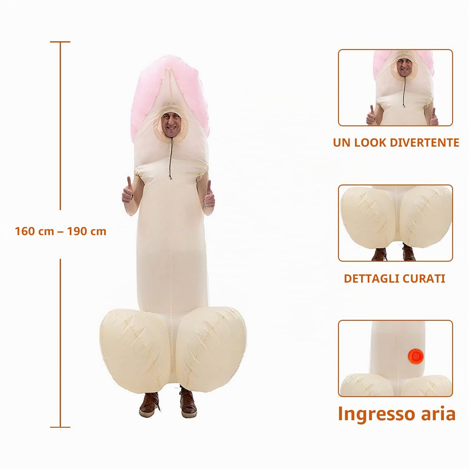 leiruo - Costume gonfiabile da adulto, 1 pezzo, divertente, regalo di compleanno, festa di carnevale