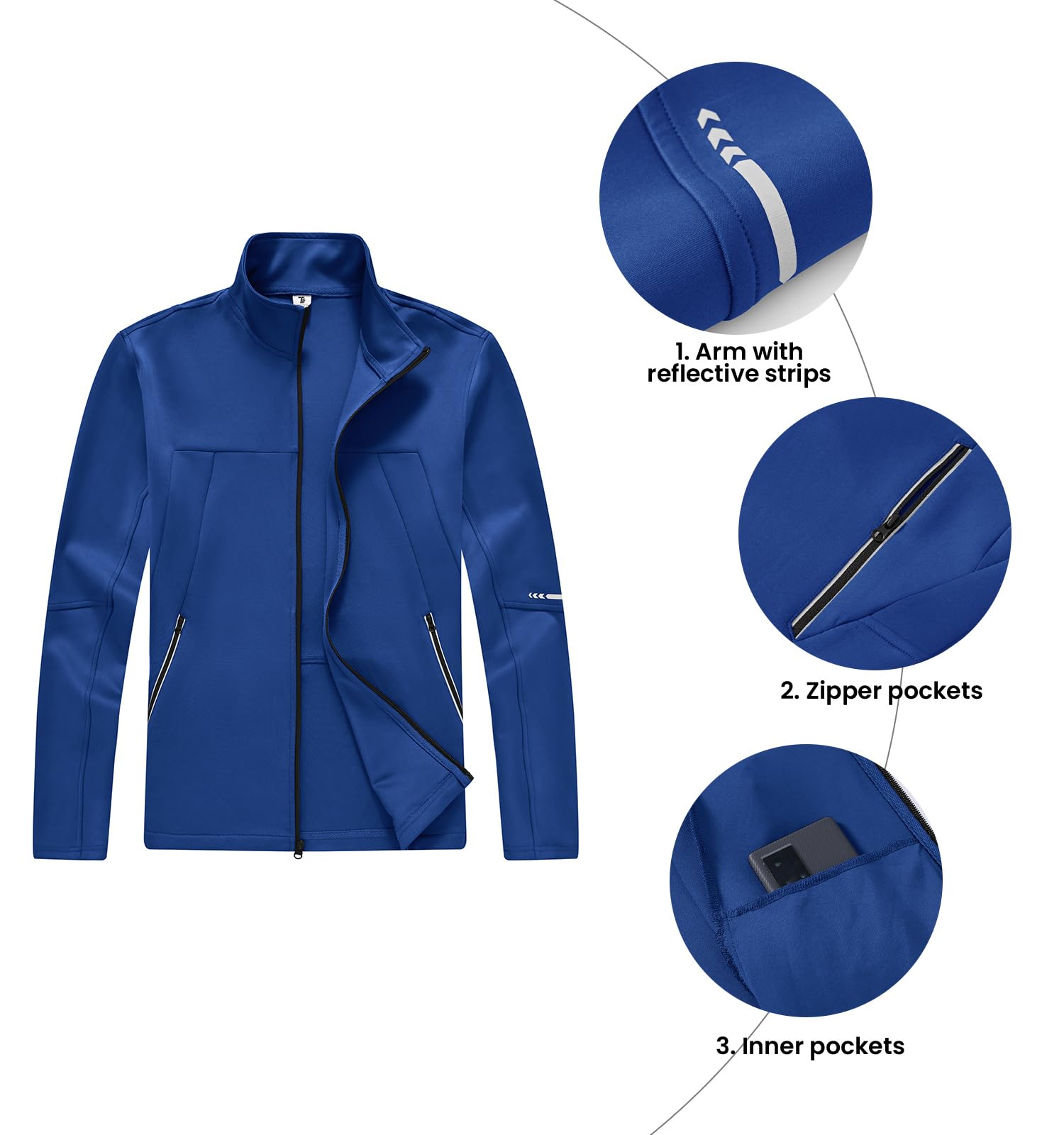 BGOWATU Herren-Trainingsanzüge, 2-teilig, Laufsport-Sweatanzüge für Herren, durchgehender Reißverschluss, athletische Jacken und Hosen Outfits