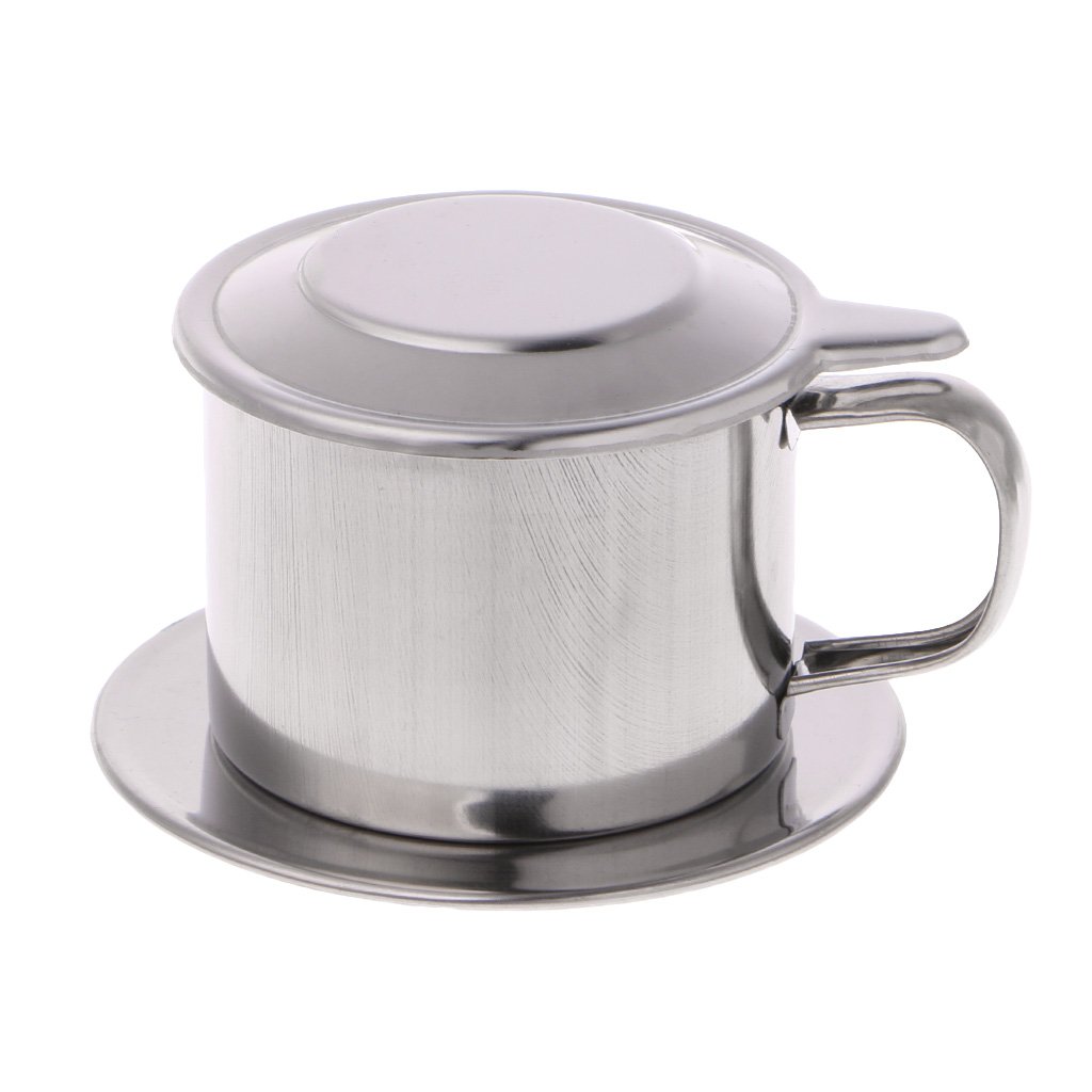 bhty235, Pour Over Coffee Filter Vietnamese Coffee Filter Stainless Steel Maker Pot Infuse Cup Serving Delicious