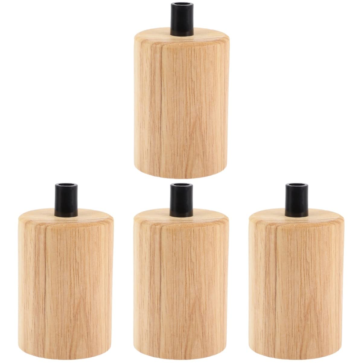 Uonlytech Colgante 4 Piezas Portalámparas De Madera Titular De La Lámpara De Araña Lámpara De Bricolaje Suministros De Luz De Bricolaje Candelabro De Luz El Plastico Vela E27 Extensor
