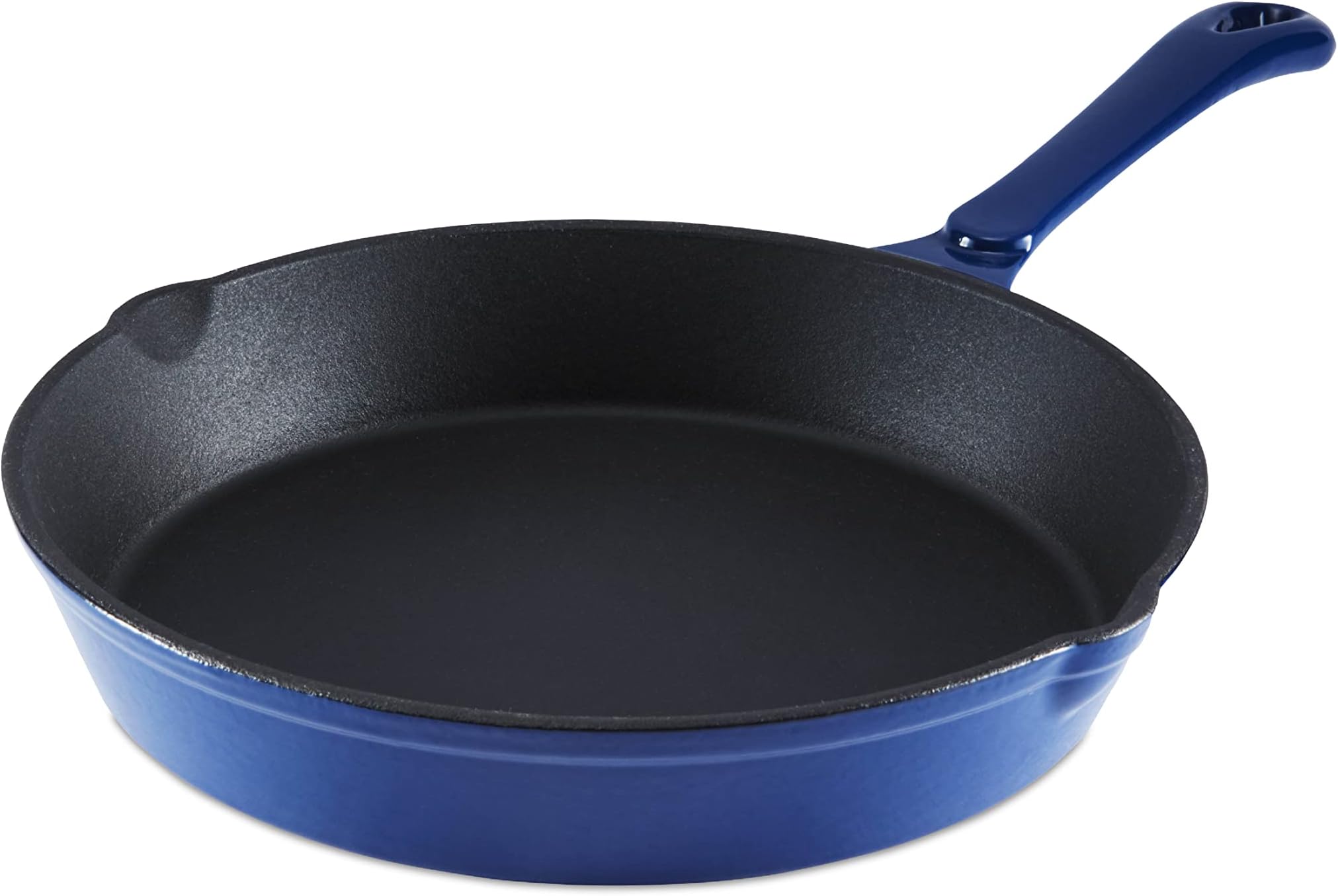 Barbary & Oak BO800255BLU Cast Iron Round Fry Pan with Durable Enamel Interior, 26cm, Limoges Blue