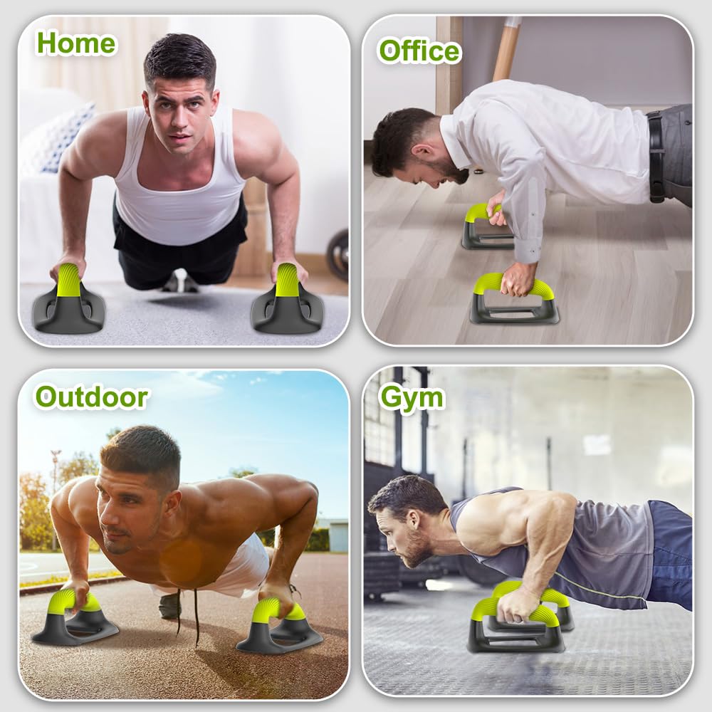 Barres de pompes – Poignées ergonomiques pour entraînement de musculation au sol, supports antidérapants avec poignée douce, barres de pompes pour entraînement à domicile