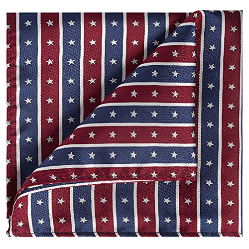 Image of KissTies Mens Pocket Square Silk Hanky The USA Pattern Handkerchief