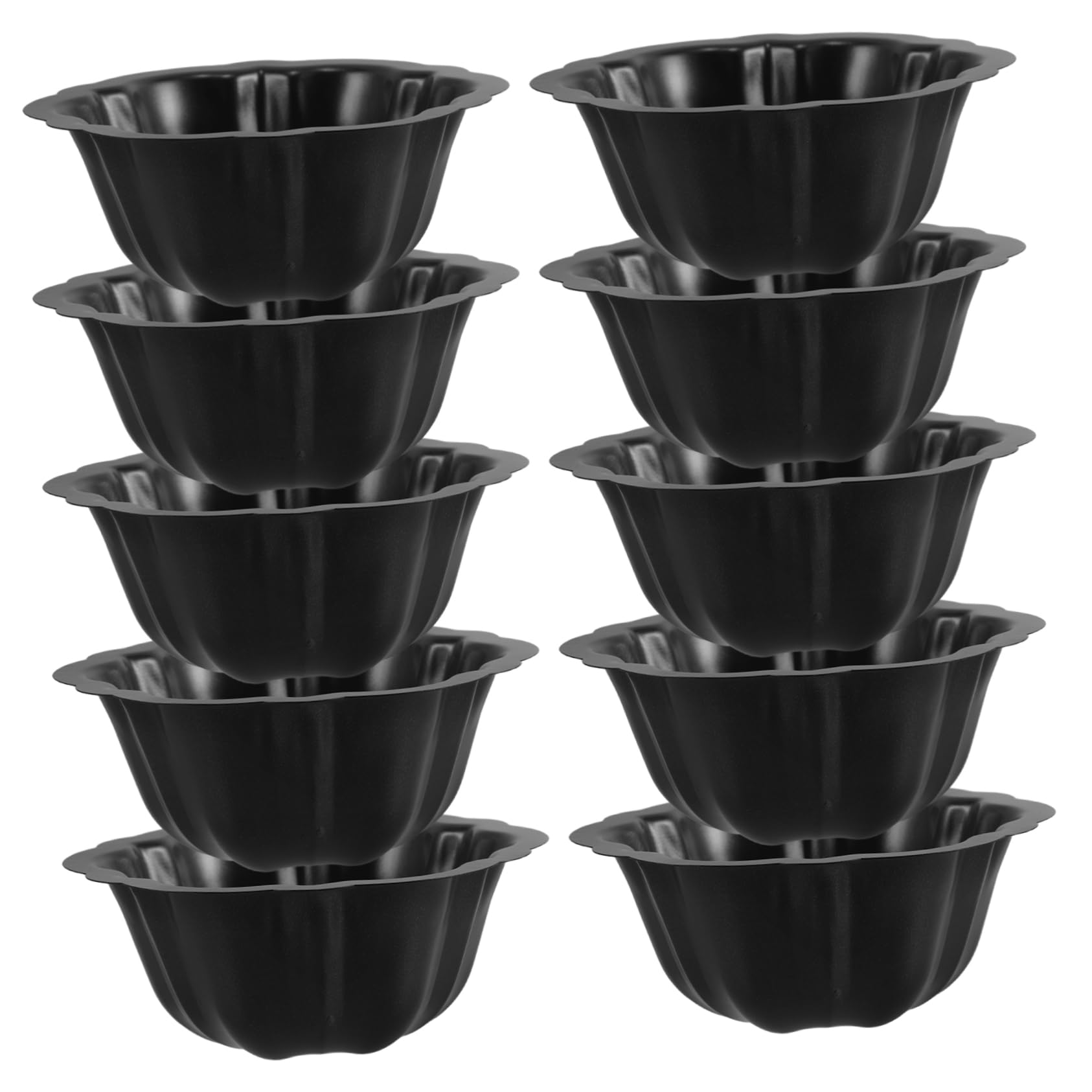 VALICLUD Molde Negro de Acero al Carbono para Pastel Mini 10 Piezas