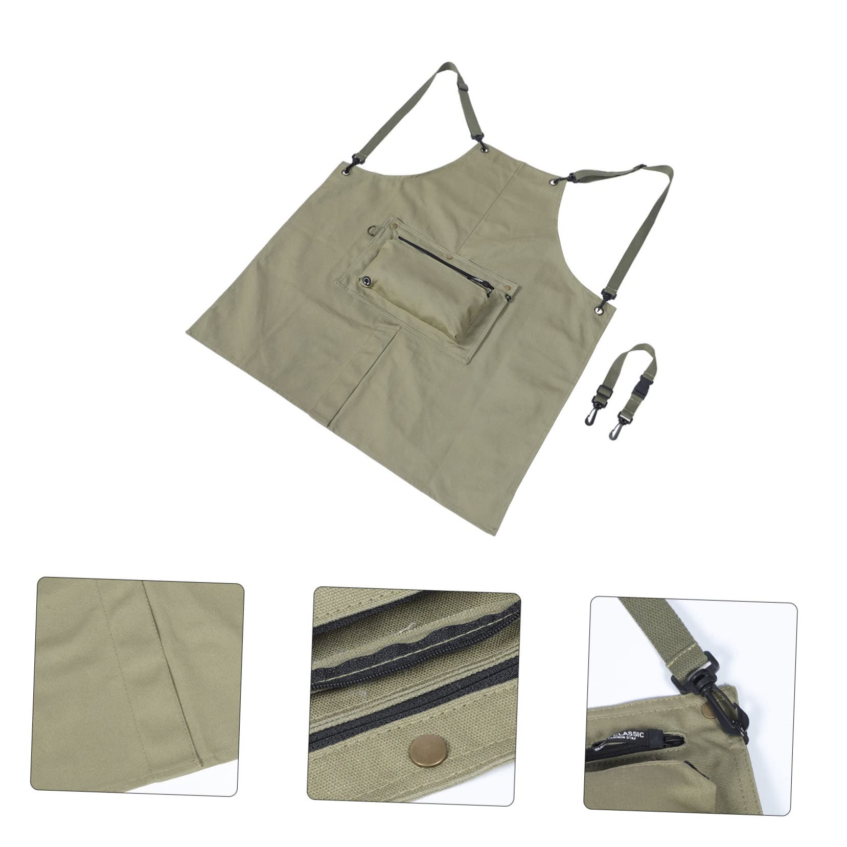 Wasserdichte Schürze Kellnerschürze Tragenresistente Schürze Gartenschürze Café-shop-schürze Waschbare Küchenschürze Schürze Für Die Küche Waschbare Kochschürze Baumwolle Green