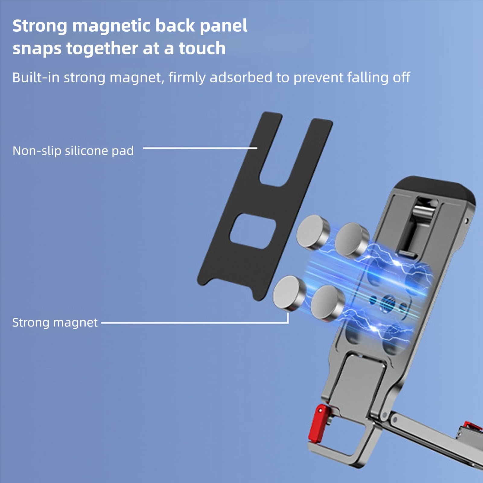 Yctze Treppiede per Action Camera per Action 6 Nano Magnetic Pieghevole | Lega di Alluminio, Impugnatura in Silicone, Supporto Magnetico, Adatto per Nano, Filettatura da 1/4 di Pollice, per Esterni