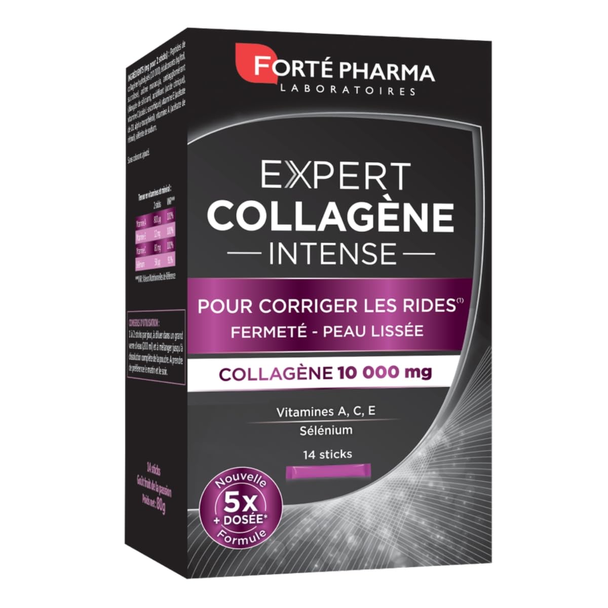 Forté Pharma - Expert Collagène Intense | Complément Alimentaire à base de Collagène - Fermeté de la Peau | 14 sticks