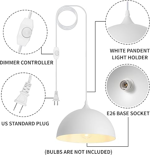 Miniatura 22 de Lámpara Colgante Industrial Electrochapada en Oro de 11.8 pulgadas, Paquete de 2, Lámparas Colgantes de Metal para Isla de Cocina, Lámpara Colgante
