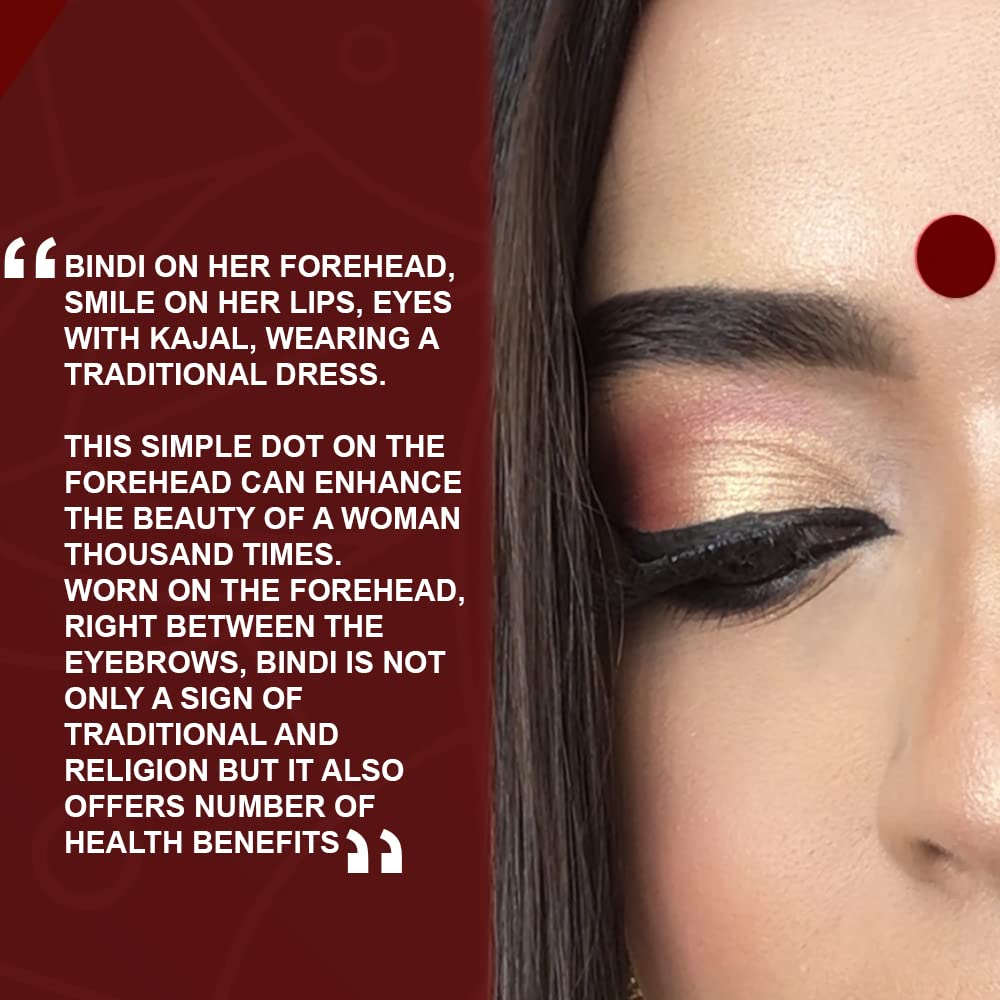 PERPAA Kumkum Dark Maroon Round Bindi Book for Ladies Forehead Pack of 2-15 Flaps Each Box (Stick On) (01, Diameter 15mm) 2