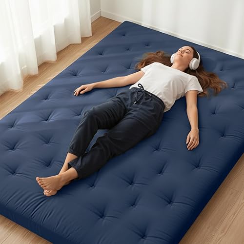 Miniatura 11 de ZonLi Colchón de futón de piso japonés tamaño completo de 75 x 54 pulgadas, funda 100% algodón de 2.5 pulgadas de grosor, colchón de tatami,