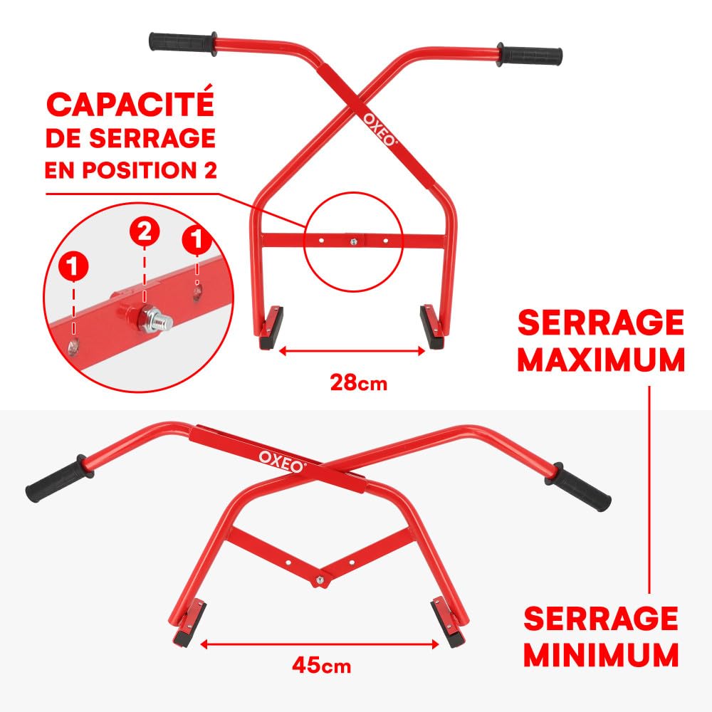 Pince bordure professionnelle - Acier - Capacité serrage réglable 3 positions - Portée 6-45cm - 100kg - Lève bordure Trottoir