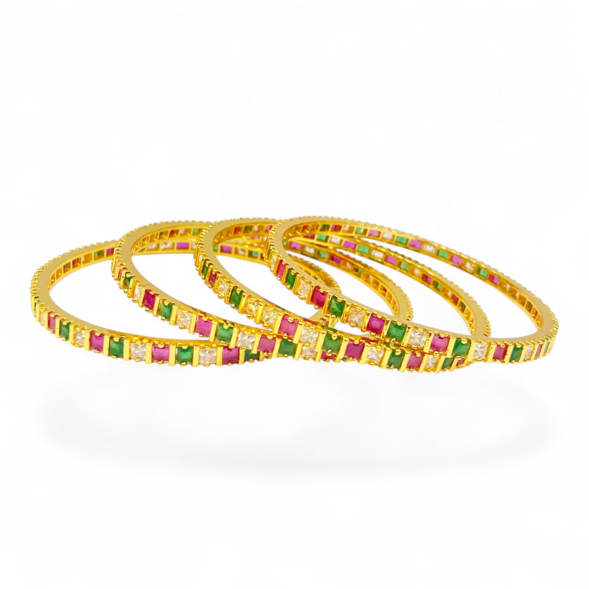 Chokki Bangles for Girls & Women - Elite Quality | Set of 4 | Traditional, Wedding & Festival Wear Jewelry