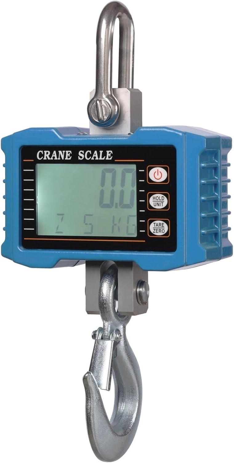 Portable Digital Crane Scale 1000kg 1T Digital Crane Hanging Scale Heavy Duty Industrial LCD Digital Display Hanging Hook Crane Scale