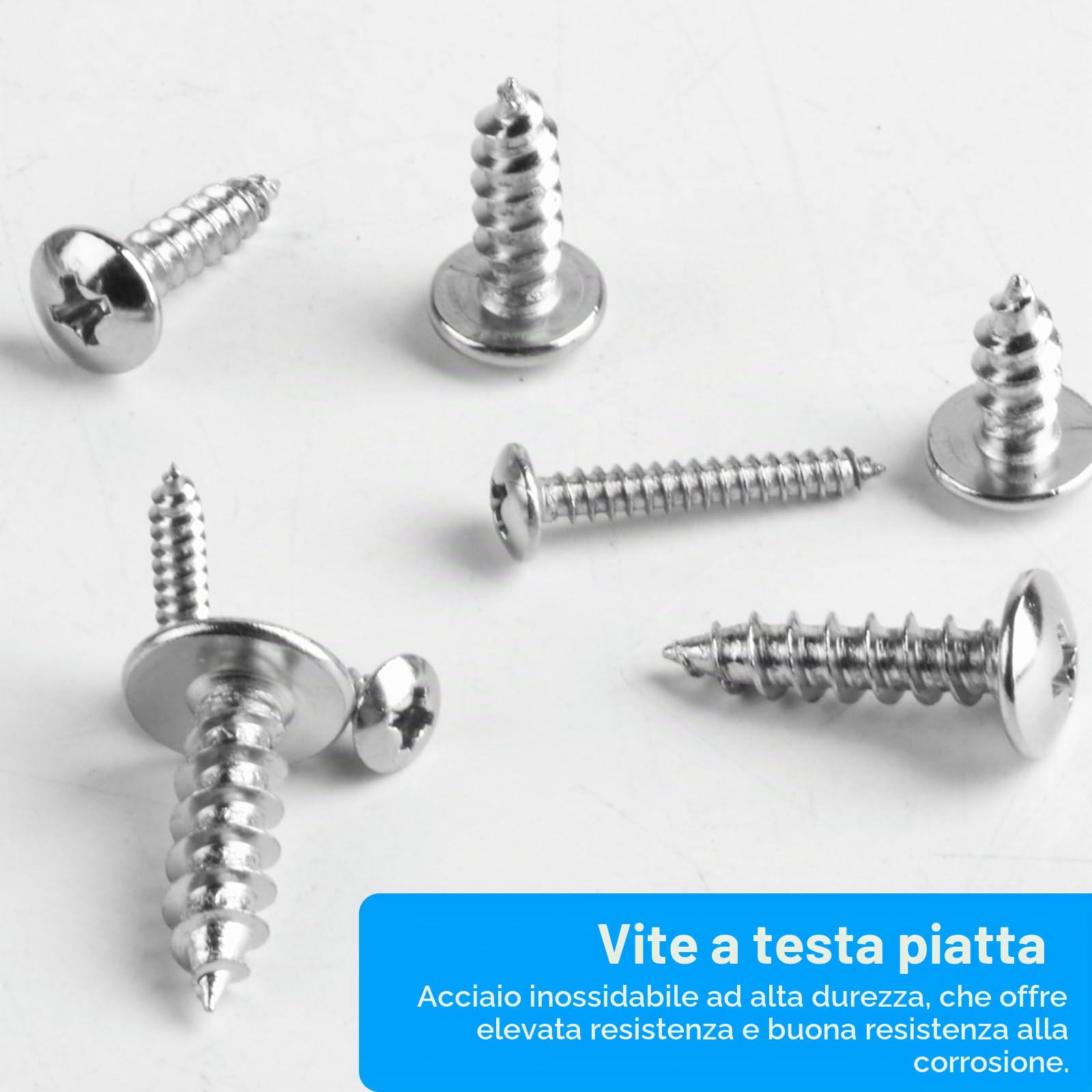210 Pezzi Viti Autofilettanti Per Legno | M3 M4 M5 M6, Phillips a Testa Piatta, Viti a Testa a Croce per Metallo Cartongesso.