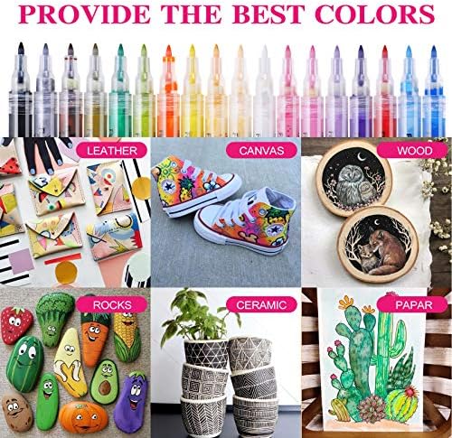 UMCUBE Acrylic Paint Pens kit,18 Colors Acrylic Markers for Rocks Painting Supplies, Wood, Metal, Glass, Plastic, Canvas, Ceramic, Stones, DIY Craft for Adults/Kids Making Fabric Permanent Marker 4 6149YwO2vwL. AC