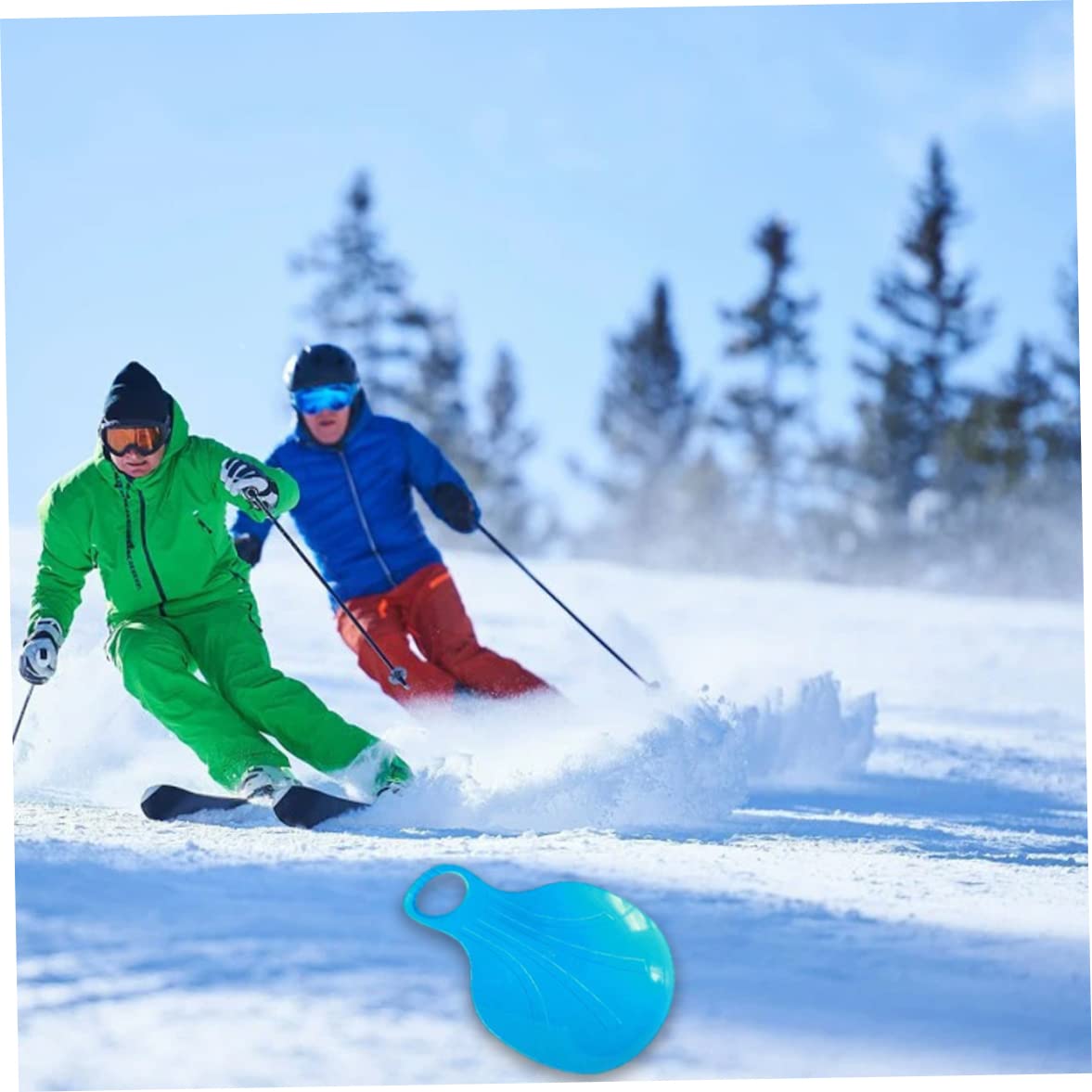 Tabla de Trineo de Nieve, Deslizador de Nieve de plástico, Asiento resbaladizo, Tabla de esquí de Trineo de Snowboard, 2 uds.