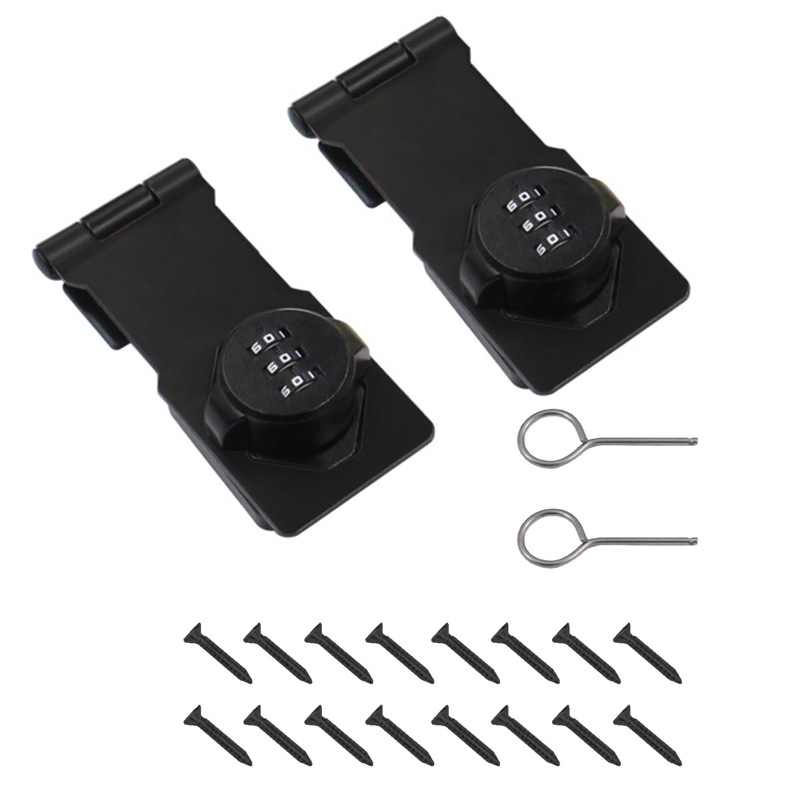 Loquet rotatif robuste à combinaison de 11,4 cm : lot de 2 verrous noirs de sécurité
